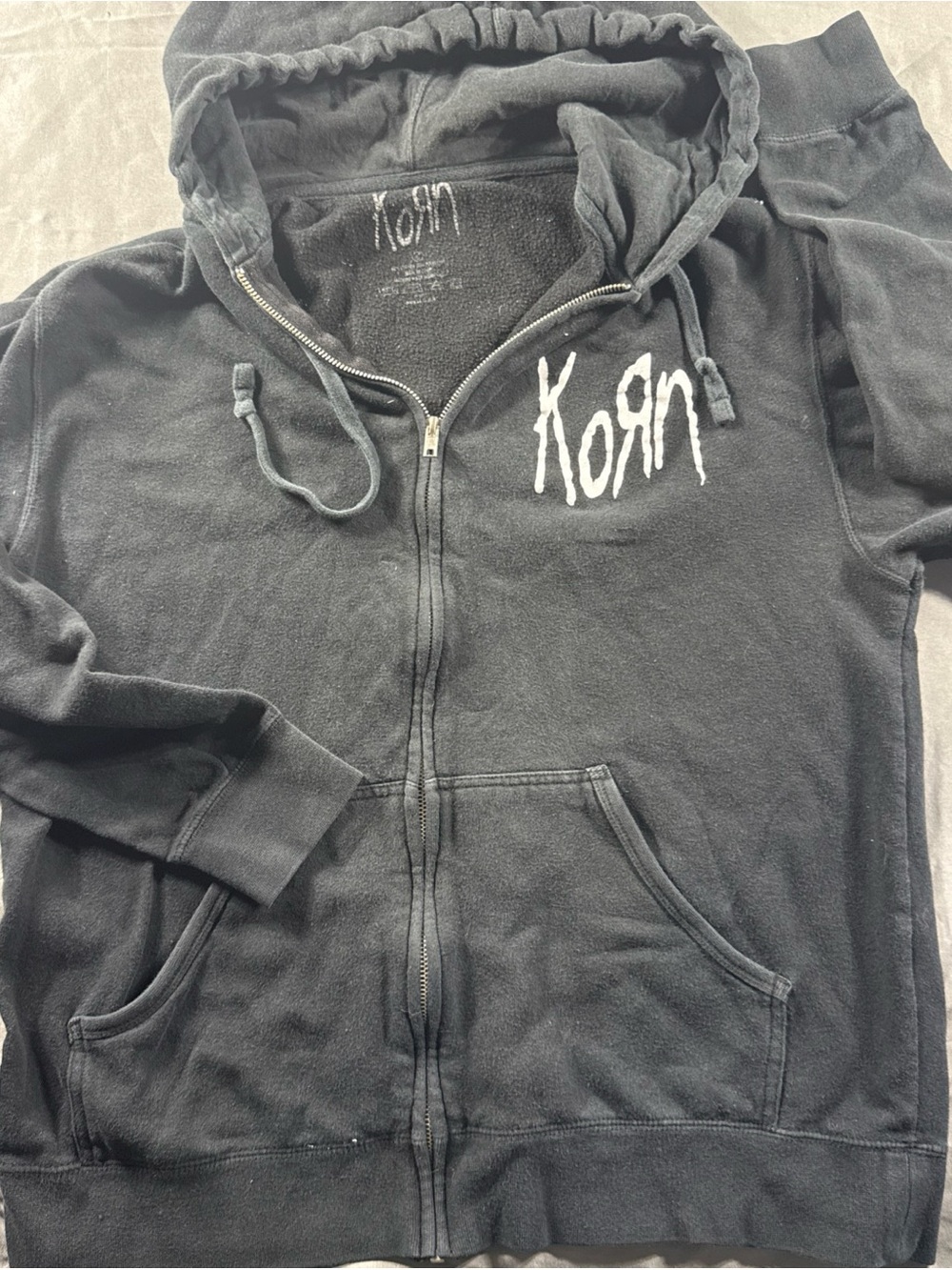 Korn Women's Black Zip-Up Hoodie Sweater